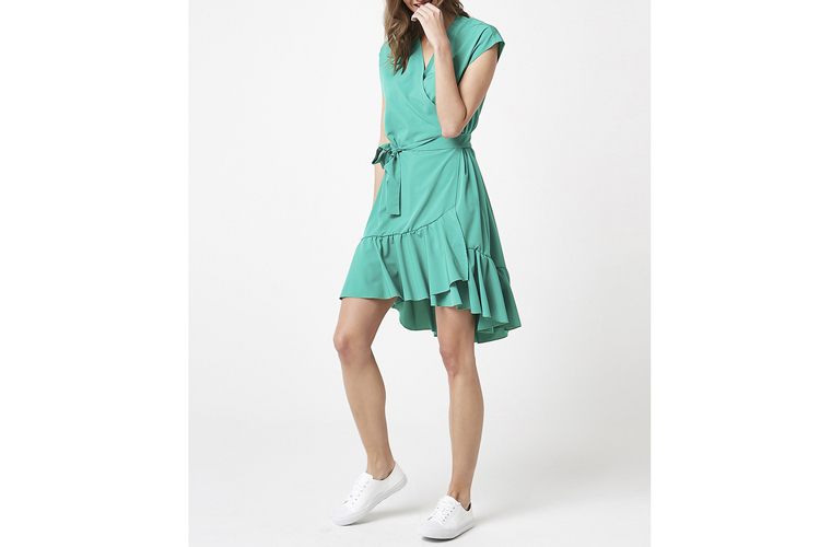 Scui. Vestido cruzado verde