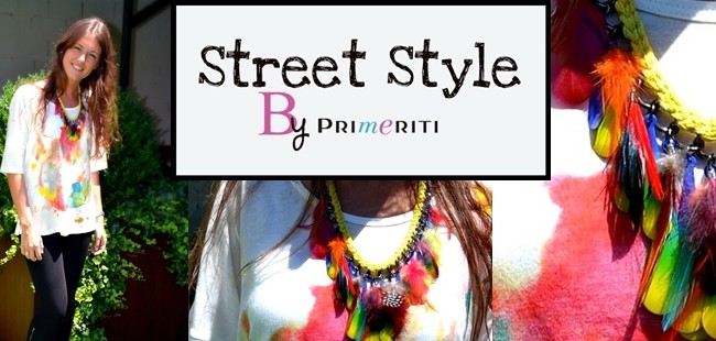 Street Style by Primeriti: Camiseta y plumas de colores