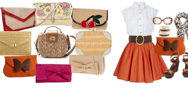 Tu estilista: Clutch de rafia y look retro