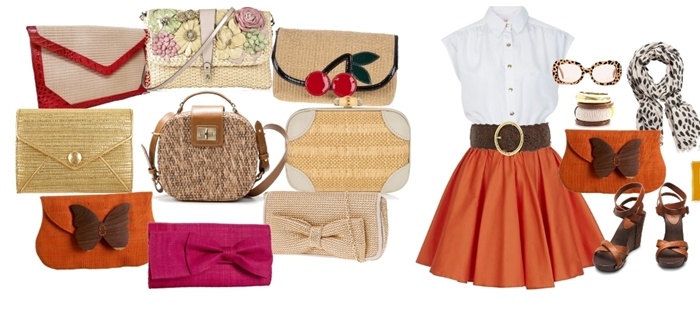 Tu estilista: Clutch de rafia y look retro