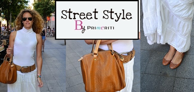 Street Style by Primeriti: Falda ibicenca y complementos camel