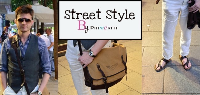 Street Style by Primeriti: Pantalones de lino y bandolera de RRL