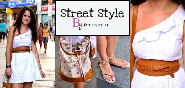 Street Style by Primeriti: Vestido blanco asimétrico