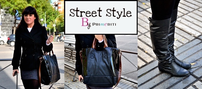 Street Style by Primeriti: Maxibolso + botas mosqueteras