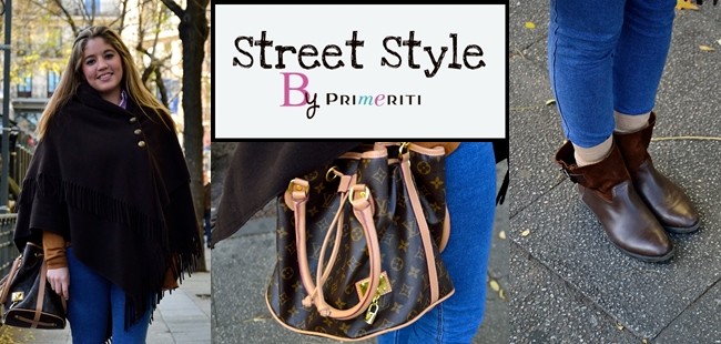 Street Style by Primeriti: Poncho abotonado con flecos