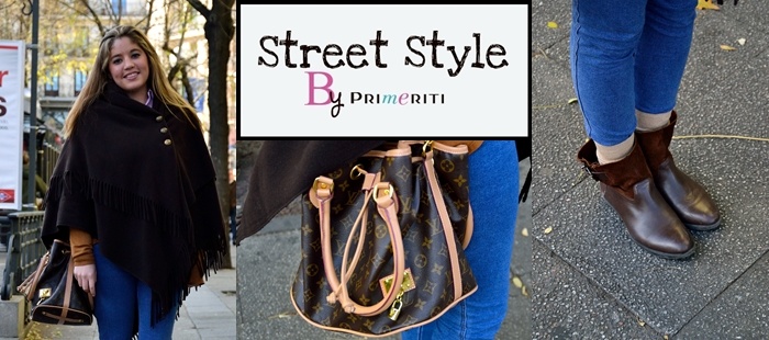 Street Style by Primeriti: Poncho abotonado con flecos