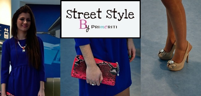 Street Style by Primeriti: Vestido azul klein + estampado reptil