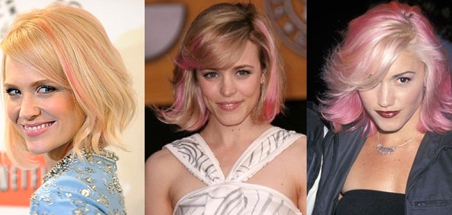 Tendencias peinados 2012 - Mechas rosas