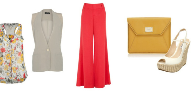 Tu estilista: Blazer sin mangas + pantalones setenteros