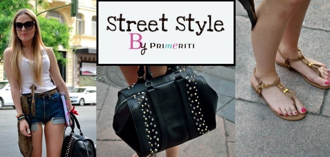 Street Style by Primeriti: Shorts vaqueros y bolso bowling