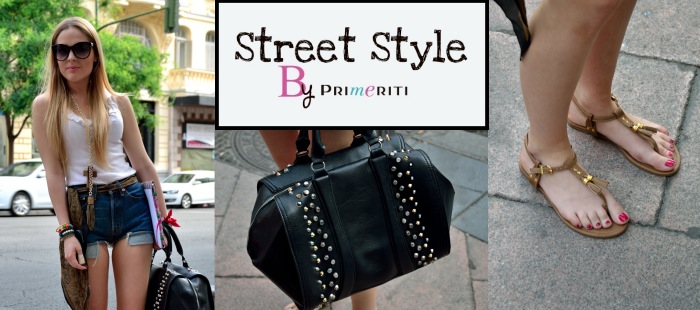 Street Style by Primeriti: Shorts vaqueros y bolso bowling