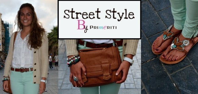 Street Style by Primeriti: Pantalones mint + complementos de cuero