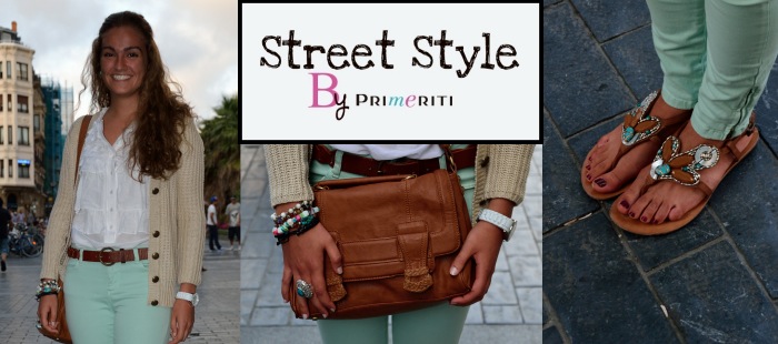 Street Style by Primeriti: Pantalones mint + complementos de cuero