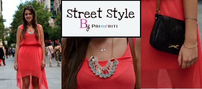 Street Style by Primeriti: Vestido coral asimétrico