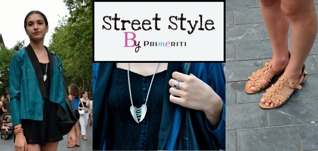 Street Style by Primeriti: Vestido de encaje + blazer
