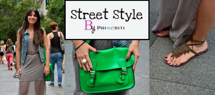 Street Style by Primeriti: Maxivestido transparente y chaleco vaquero