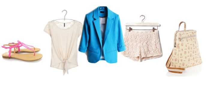 Tu estilista: Blazer azul y shorts de croché