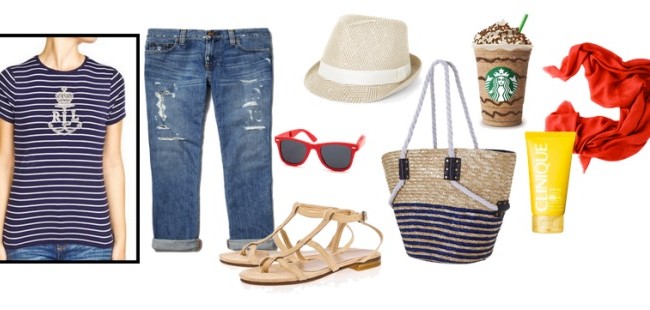 Tu estilista: camiseta navy + vaqueros boyfriend
