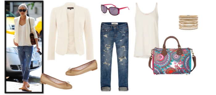 Tu estilista: vaqueros boyfriend + blazer blanca