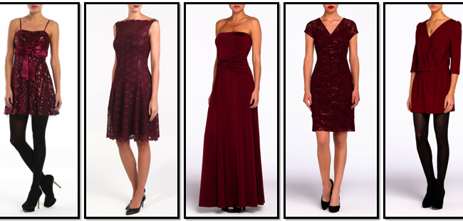 Navidad 2013: vestidos de fiesta de color granate