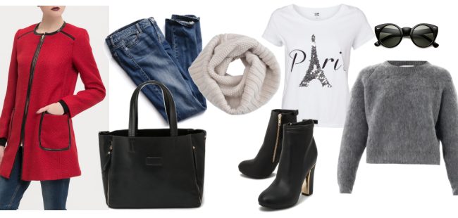 Tu estilista: abrigo rojo + shopping bag