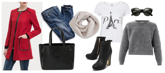 Tu estilista: abrigo rojo + shopping bag