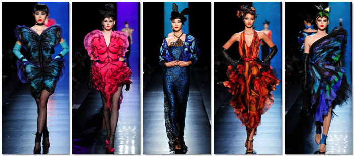 Mariposas de fantasía y burlesque en el desfile de Alta Costura de Gaultier