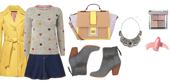 Tu estilista: trench amarillo y falda denim