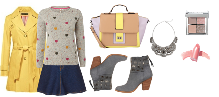 Tu estilista: trench amarillo y falda denim
