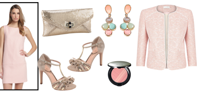 Look de boda para invitadas: vestido rosa palo
