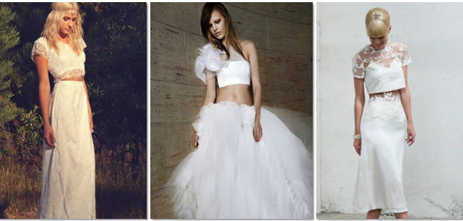 La tendencia cropped llega también a los vestidos de novia