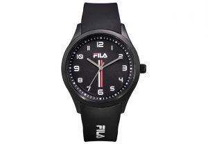Regalo de San Valentín. Reloj negro deportivo esfera redonda